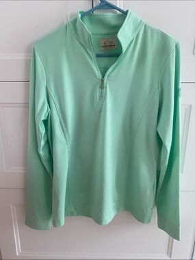 EP Pro Golf Mint Green Quarter-Zip Athletic Pullover Size Medium